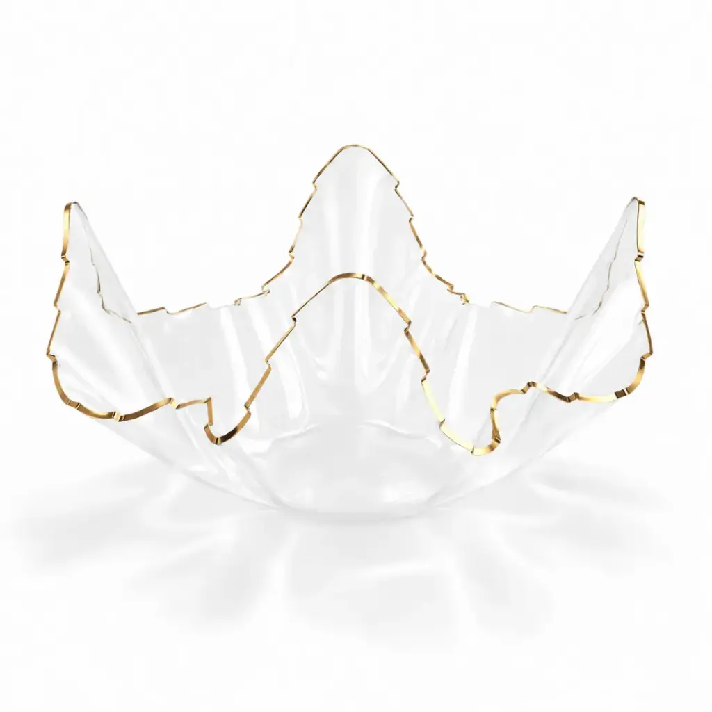Vague Acrylic Golden Fruit Bowl 24.5 cm