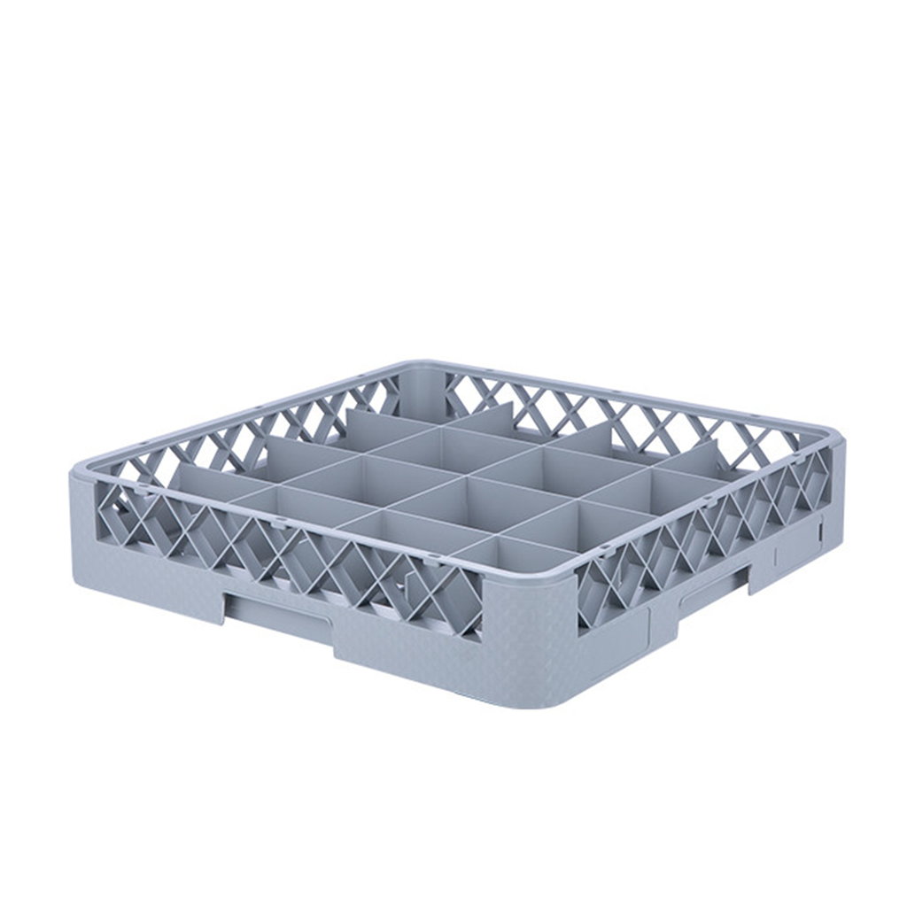 Vague 16 Compartment Glass Rack Grey