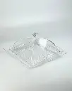 Vague Acrylic Square Dessert Serving Set Clear 30 cm