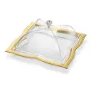 Vague Acrylic Square Dessert Serving Set Golden 30 cm