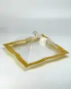 Vague Acrylic Square Dessert Serving Set Golden 30 cm