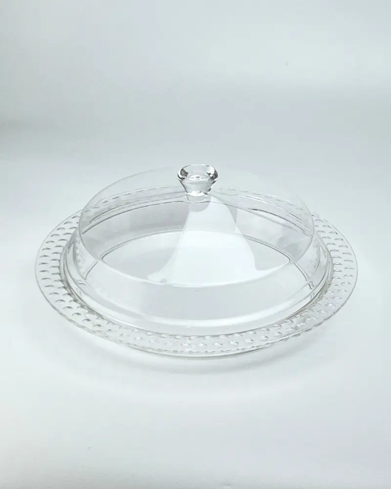 Vague Acrylic Dessert Serving Set Round Clear S