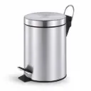 Vague 5 Liter Stainless Steel Pedal Bin Matt Finish Dia 20.5 x 27.5 cm