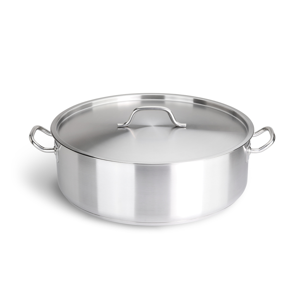 Caternox Stainless Steel Low Casserole with Lid D34 x 7.5 cm (6.81L / 7.2Qt.)