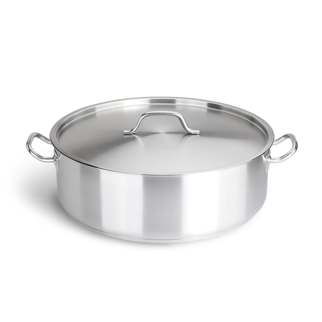 Caternox Stainless Steel Low Casserole with Lid D40 x 15 cm (18.85L / 19.92Qt.)