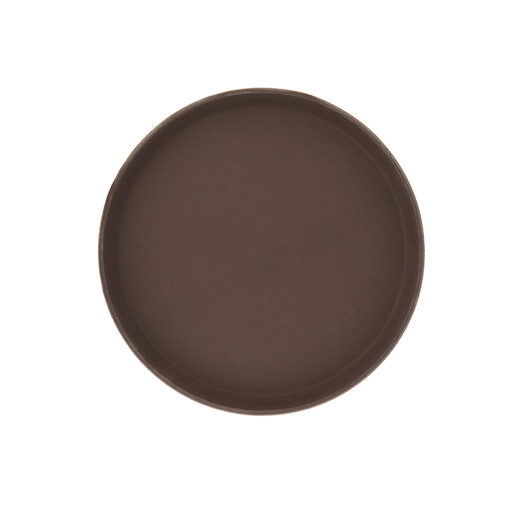 Vague Non Slip Plastic Slip Tray Brown Round 35 cm