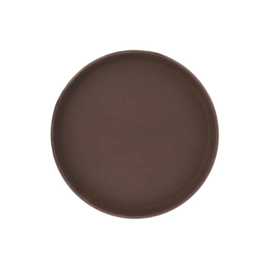 Vague Non Slip Plastic Slip Tray Brown Round 40 cm