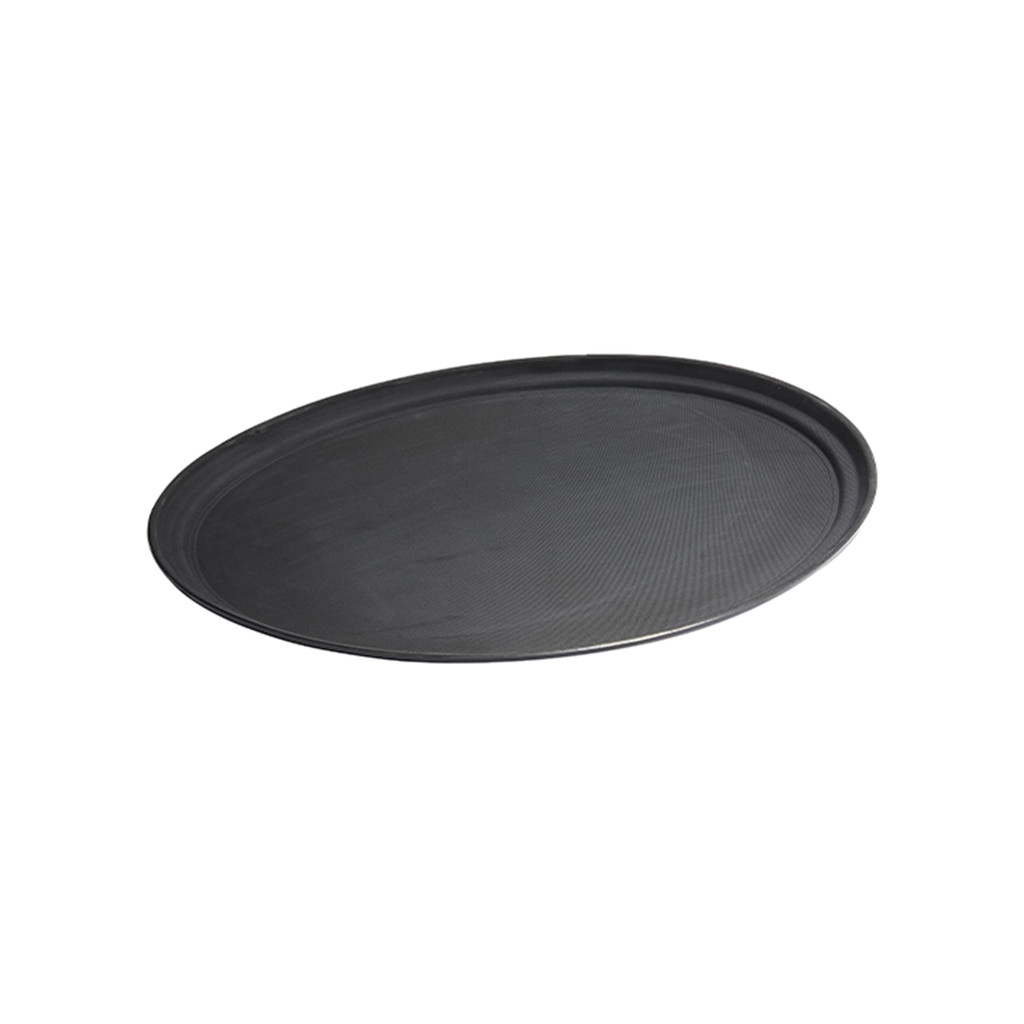Vague Non Slip Plastic Slip Tray Oval Black 50 cm x 63 cm