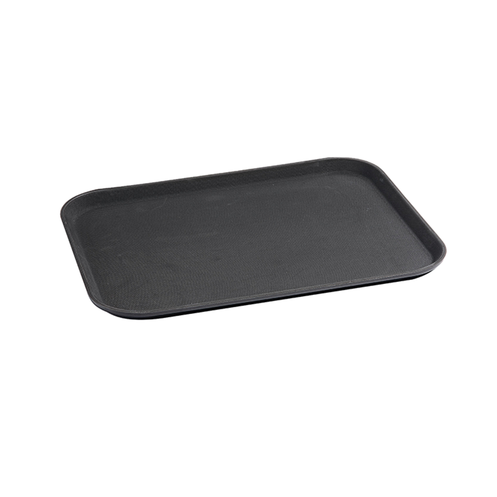 صينية مستطيلة غير قابلة للإنزلاق بسطح مطاطي أسود 37.5*50 سم من ڤاج