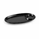 Vague Melamine Oval Platter with Sauce Hole 28 cm