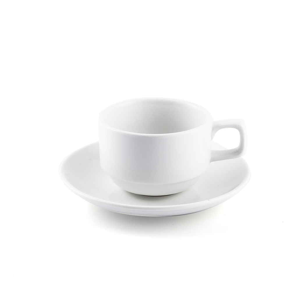 Porceletta Ivory Porcelain Coffee and Tea Cup & Saucer 80 ml