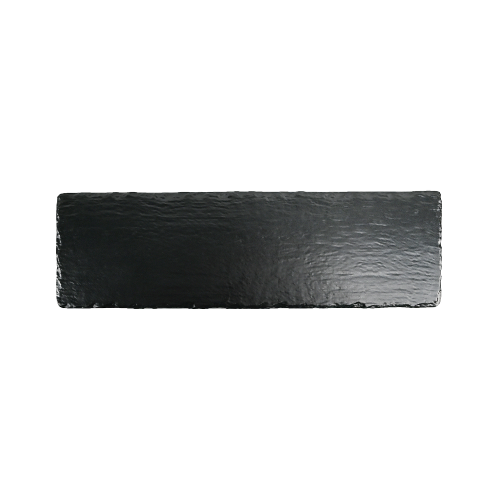 Vague Black Melamine Rectangle Plate 52.8 x 16.2 cm