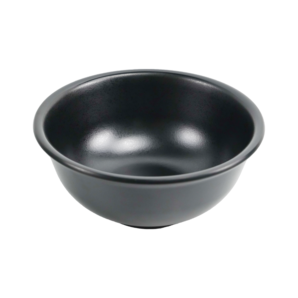 Vague Black Melamine Round Rice Bowll 7"