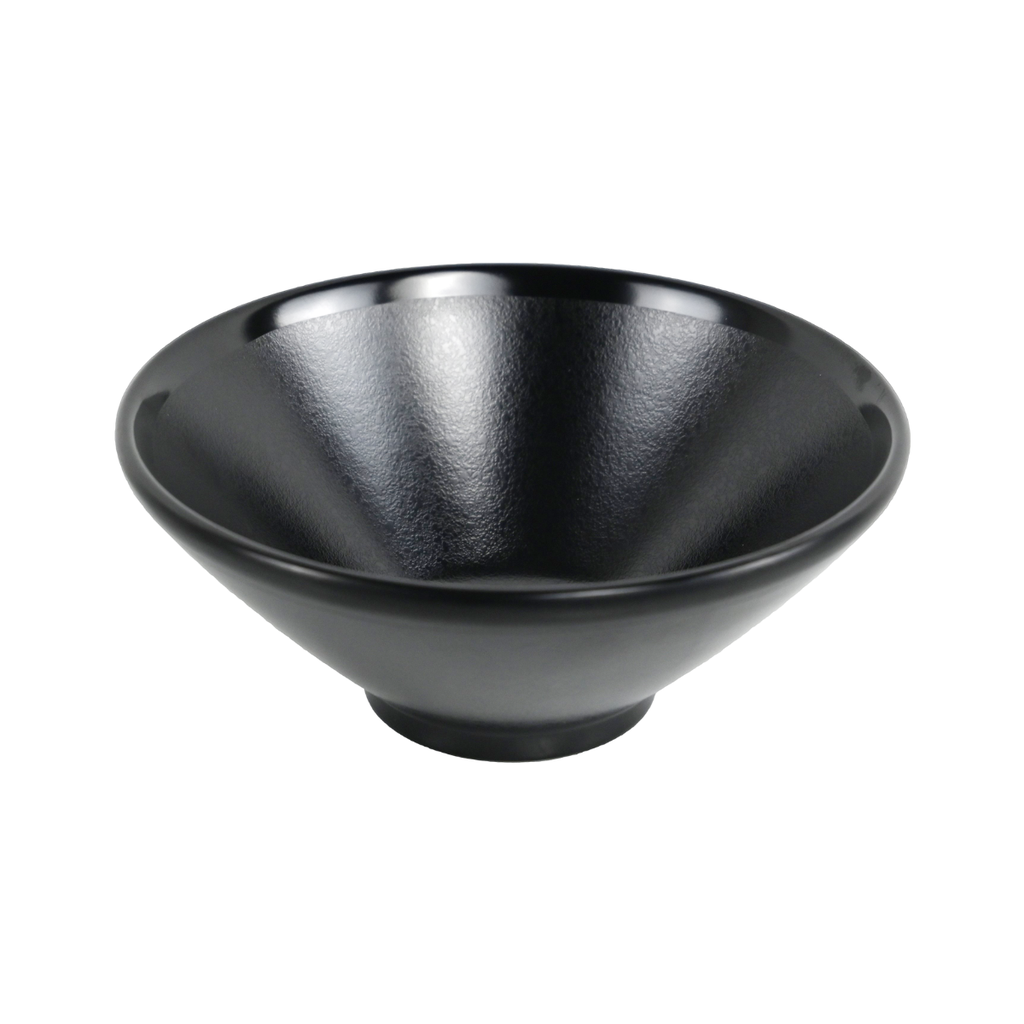 Vague Black Melamine Round Pasta Bowl 8"