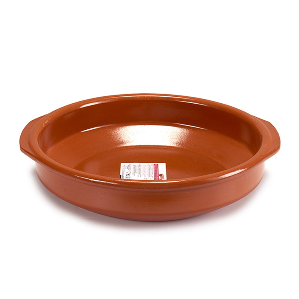 Arte Regal Brown Clay Round Deep Plate with Handle 38 cm / 99497