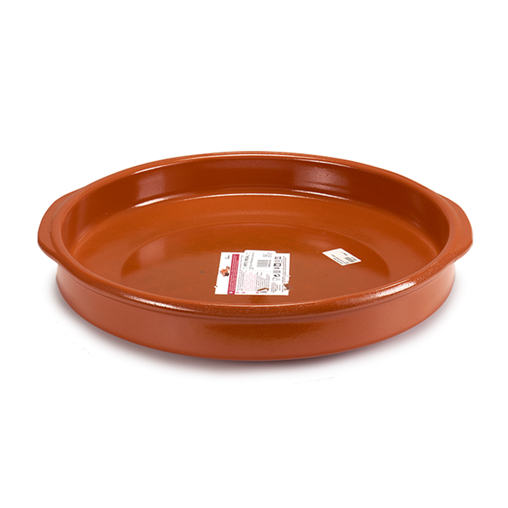 Arte Regal Brown Clay Round Deep Plate with Handle 42 cm / 99512