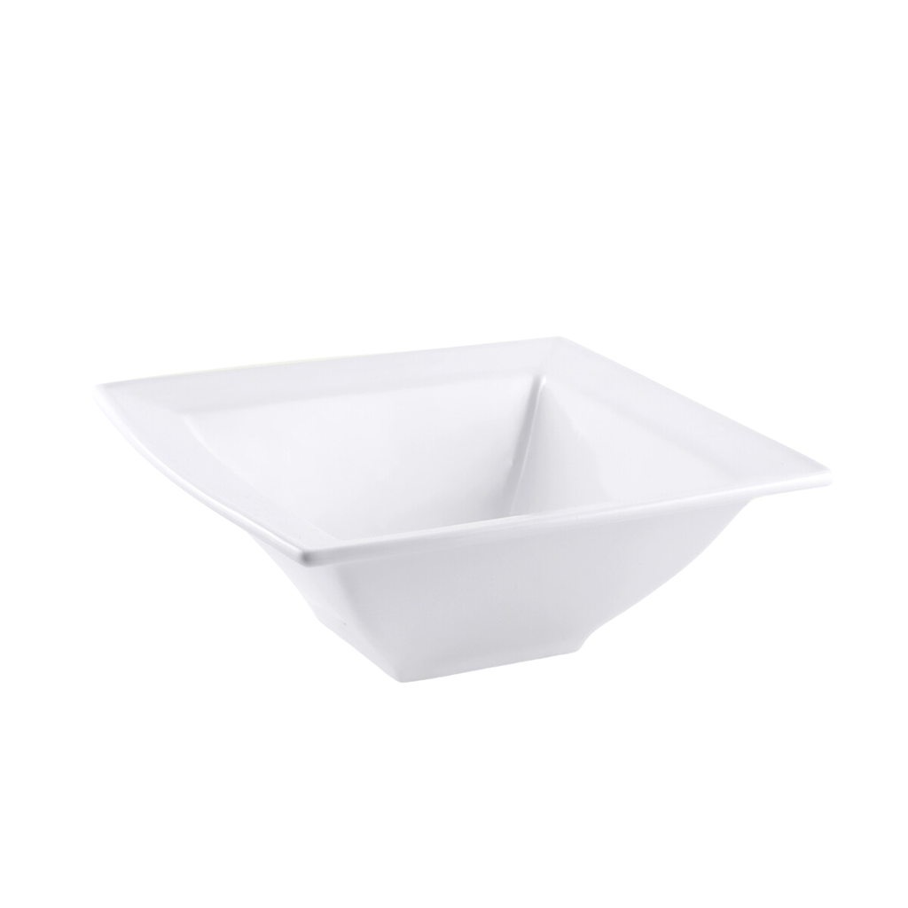 Porceletta Ivory Porcelain Square Bowl Double Rim 25 cm