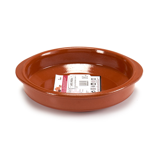 [32-022] Arte Regal Brown Clay Round Deep Plate with Handle 18 cm / 99507