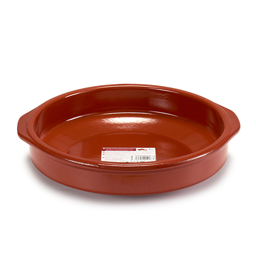 [32-028] Arte Regal Brown Clay Round Deep Plate with Handle 30 cm / 99501