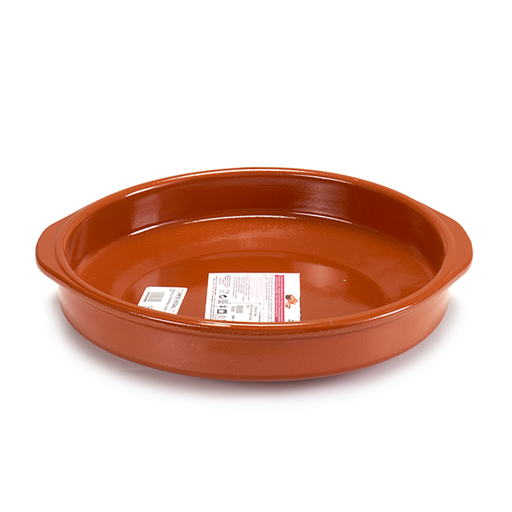 [32-029] Arte Regal Brown Clay Round Deep Plate with Handle 32 cm / 99500