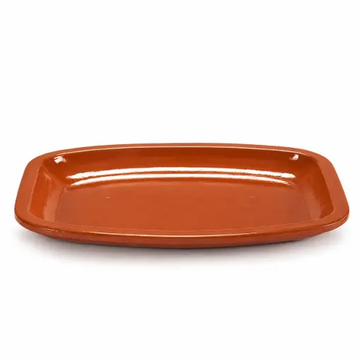 [32-046] Arte Regal Brown Clay Flat Rectangular Plate 35 cm / 14" / 99525