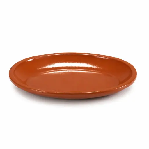 [32-050] Arte Regal Brown Clay Flat Oval Plate 31 cm / 12" / 99528