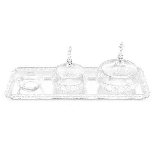 [02-1327] Vague Round Acrylic Date Bowls Set 42.5 x 15 cm