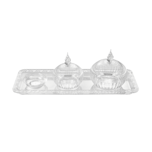 [02-1328] Vague Round Acrylic Date Bowls Set 42.5 x 15 cm
