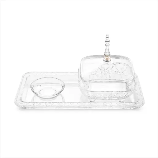 [02-1331] Vague Square Acrylic Date Bowls Set 26 x 15cm
