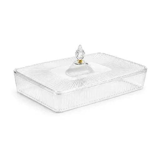 [02-1348] Vague Rectangle Acrylic Candy Box Set 40.2 x 27.2 x 7 cm