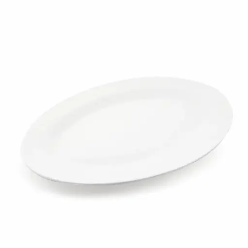 [08-051] Porceletta Ivory Porcelain Oval Serving Plate 25 cm / 10"