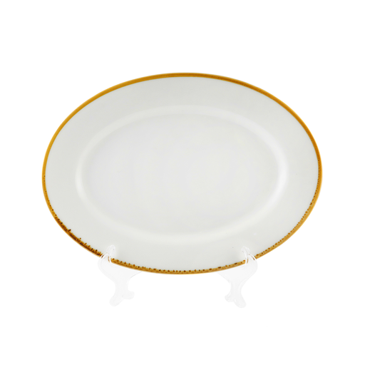 [08-053D1] Porceletta Ivory Mocha Porcelain Oval Plate 35 cm / 14"