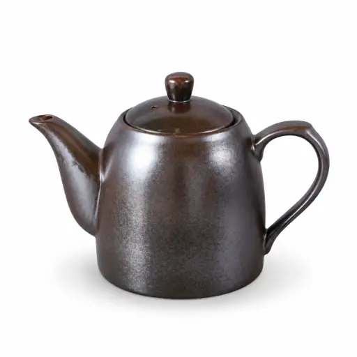[08-064D3] Porceletta Rustic Black Reactive Glaze Porcelain Coffee Pot 350 cc