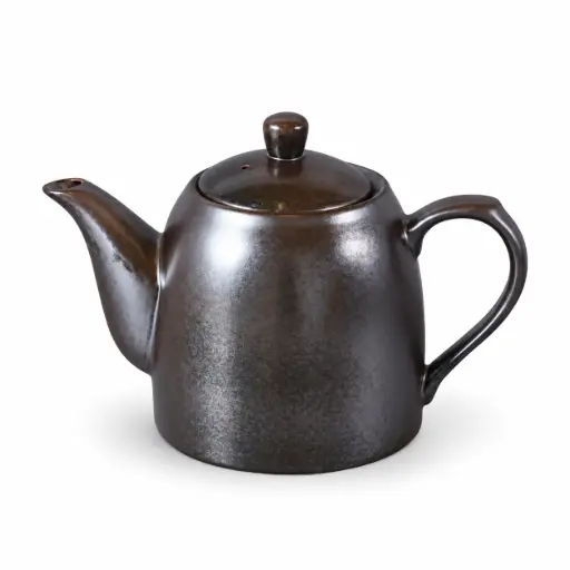 [08-065D3] ابريق قهوة بورسلان 700 مل لون اسود 