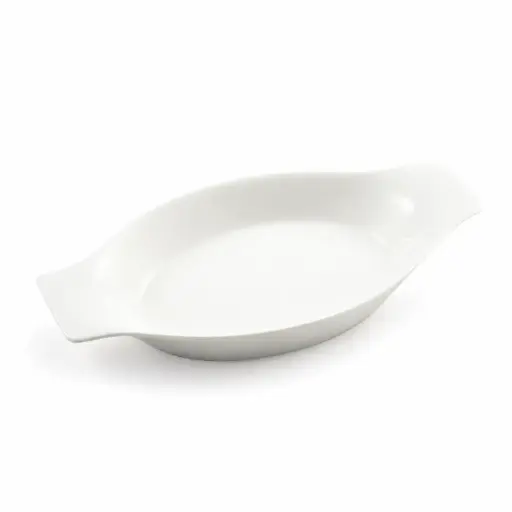 [08-135] Porceletta Ivory Porcelain Banana Plate 21.5 cm / 8"