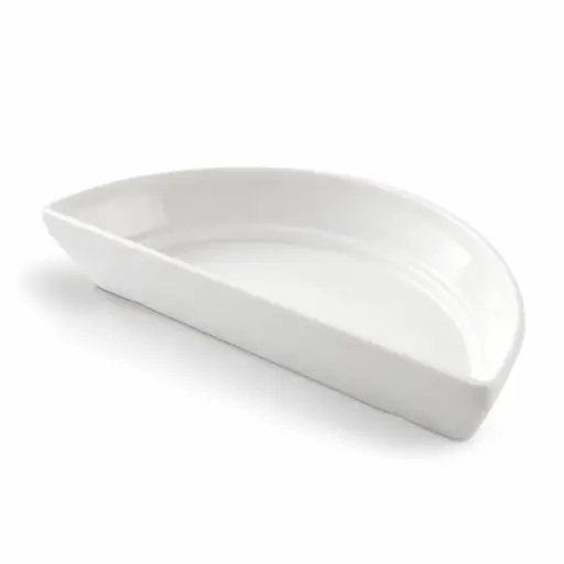 [08-1384] Porceletta Ivory Porcelain Moon Plate 20.5x10x3.3.5 cm