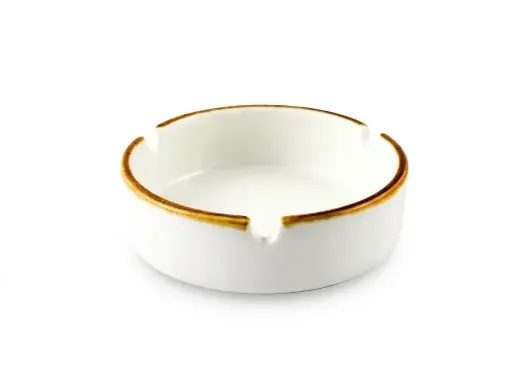 [08-139D1] Porceletta Ivory Mocha Porcelain Round Ashtray 10 cm / 4"