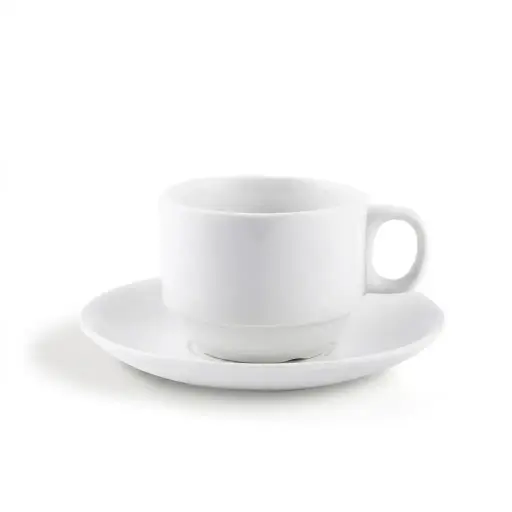 [08-140] Porceletta Ivory Porcelain Coffee and Tea Cup & Saucer 230 ml