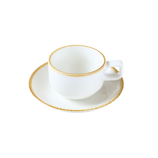 [08-148D1] Porceletta Ivory Mocha Tea Cup & Saucer 200 ml