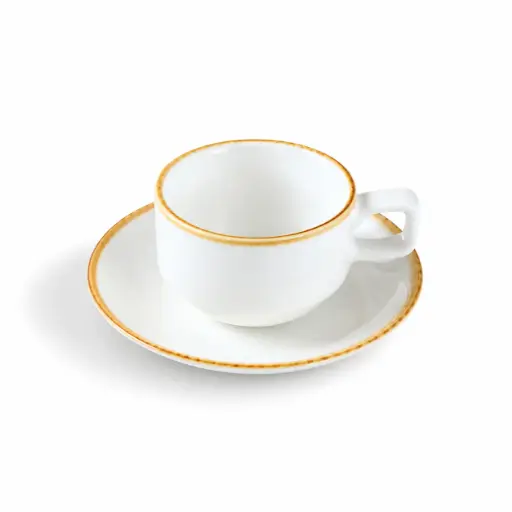 [08-148D1] Porceletta Ivory Mocha Tea Cup & Saucer 200 ml