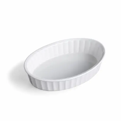 [08-1517] Porceletta Ivory Porcelain Baking Oval dish
