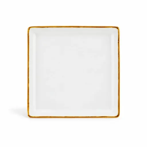 [08-1558D1] Porceletta Ivory Mocha Porcelain Square Plate 26 cm / 10"