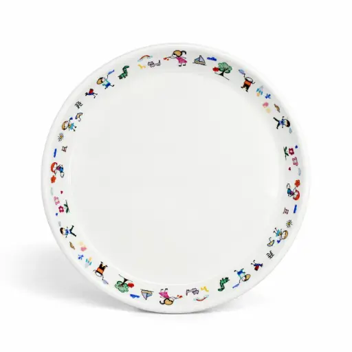 [08-1564KD] Porceletta Ivory Porcelain 9" Kids round plate