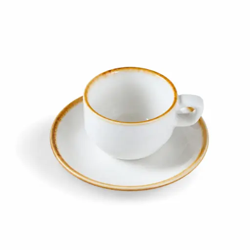 [08-156D1] Porceletta Ivory Mocha Coffee Cup & Saucer 80 ml