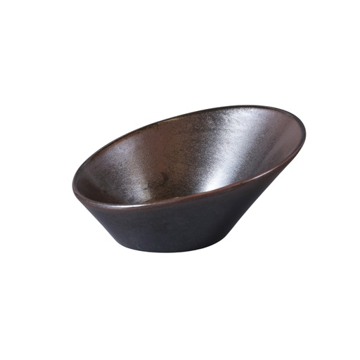 [08-1581D3] Porceletta Rustic Black Reactive Glaze Porcelain Bowl 16 cm