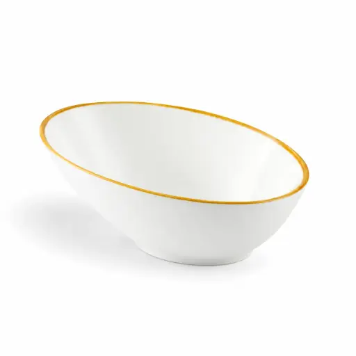 [08-1582D1] Porceletta Ivory Mocha Porcelain Boat Bowl 18 cm