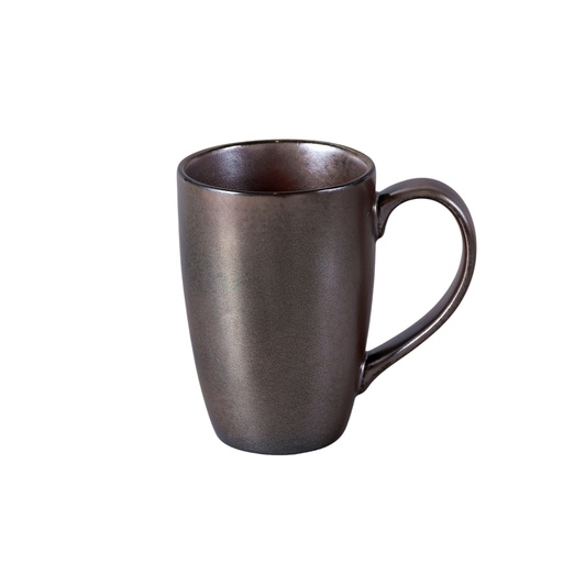 [08-158D3] Porceletta Rustic Black Reactive Glaze Porcelain Coffee Mug