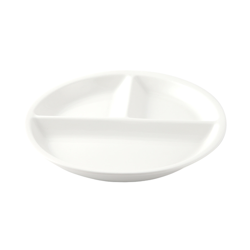 [08-214] Porceletta Ivory Porcelain 3 Compartments Divider Plate 23x3 cm  / 9"