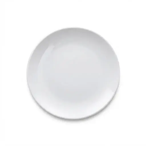 [08-317-U72] Porceletta Ivory Porcelain Rimmed Think Plate 7"