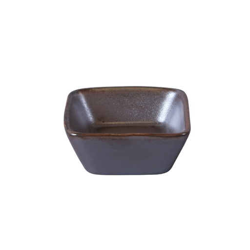 [08-398D3] طبق مربع عميق بورسلان 7 سم لون اسود 